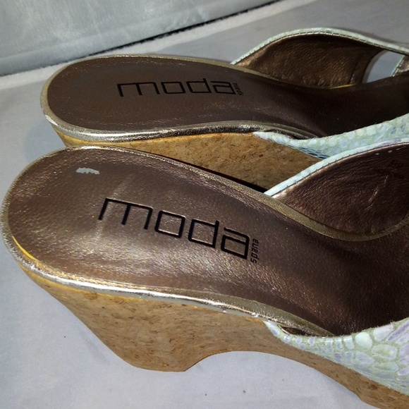 MODA SPANA Pastel Faux Snakeskin Wedge Sandals - Picture 8 of 8